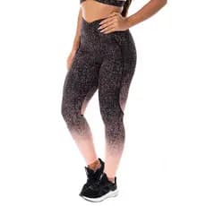 Legging Feminina Fitness Empina Bumbum Suplex Degradê Orbis - Degradê preto e salmão, G