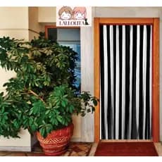 Cortina Para Porta Sala Cozinha Quarto de Tiras de Tecidos Contra Insetos Bem fechadinha Listras Preto 80x210cm