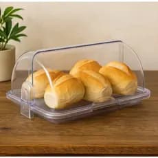 Porta Pão Cristal Premium Acrílico com Tampa Articulável – Ideal para Pães, Bolos e Bolachas
