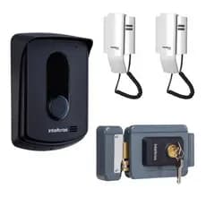 Kit Interfone Campainha Porteiro Residêncial Ipr8010 Com Extensão Audio e Fechadura