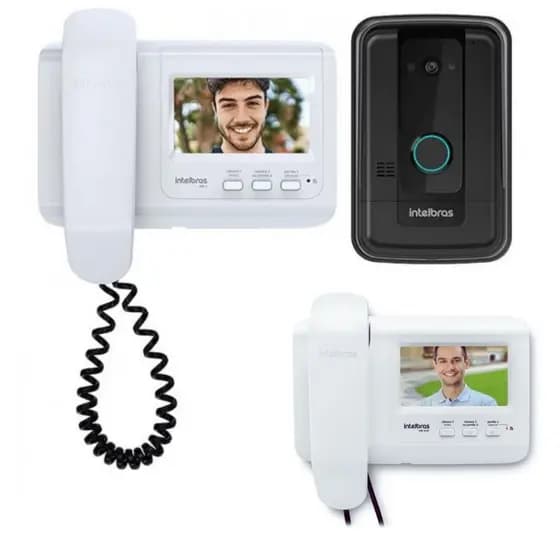 Video Porteiro Interfone Bivolt Campainha Intelbras 2 Telas Modulo Interno 4 Polegadas Bivolt