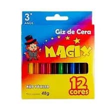 Giz de Cera Magix Fino com 12 cores 48g