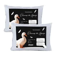 Kit Travesseiro Pluma de Ganso 70 cm x 50 cm Sono Bom
