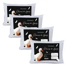 Kit Travesseiro Pluma de Ganso 4 Peças 70 cm x 50 cm Premium