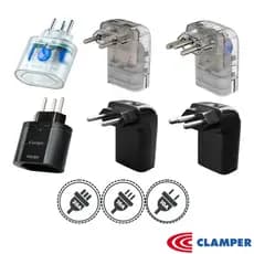 Protetor Contra Surtos Elétricos e Raios DPS POCKET e POCKET FIT - 2 e 3 Pinos / 10A e 20A Clamper