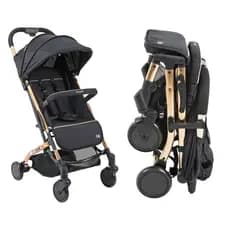 Carrinho de Bebê Burigotto Zap Preto Chassi Metal Cobre 0 a 15kg Passeio Compacto