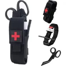 Kit Aph Tático Militar Torniquete + Tesoura+ Porta Torniquet