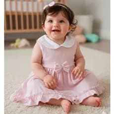 Vestido Para Bebê Menina + Faixinha de Cabelo Verão Floral Rosê/Borboleta/Natal Vermelho
