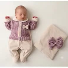 Saida de Maternidade Menina Bebê Quentinha Inverno Sintonia Alice Rosê Plush
