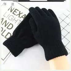 Luvas de Frio Esquenta Inverno Luvas Pretas de lã Quentinha Unissex