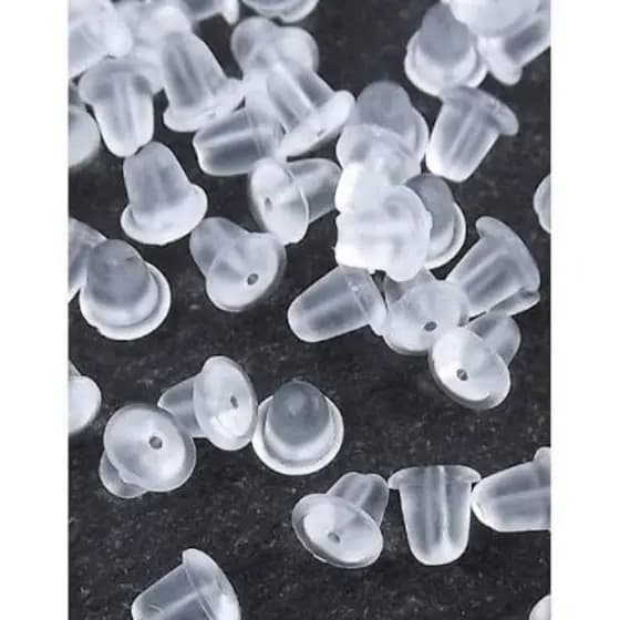 kit 5 Pares Tarracha Tarraxa de silicone de Brinco Em Metal e Silicone Para Orelhas / Padrão Unissex