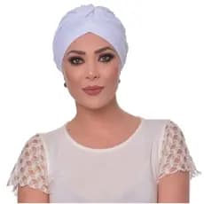 Turbante Branco Indiano Toca Proteção Elástico Lenço Faixa de Cabeça / Chapéu Coque Mimo / Dia Da Mulher