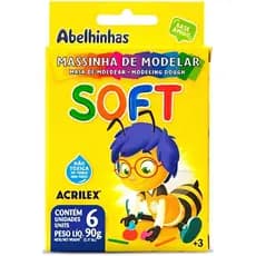 kit 2 Caixinhas de Massinha De Modelar Soft 6 Cores 90G / Massa Não Toxica ACRILEX