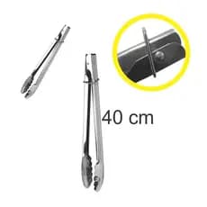 Pinça para Pegar Alimentos Longo Jumbo Aço Inox - Culinária 23 Cm