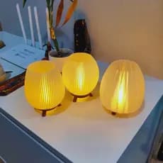 Luminária LED Sem Fio Abajur Mesa Luz Quente Decoração Quarto Sala Restaurante Pilha