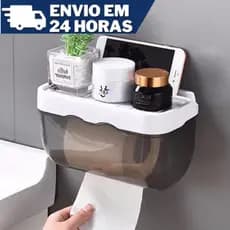 Suporte De Parede Banheiro/Caixa Organizadora Com Papel Higiênico/Sem Furar pronta entrega