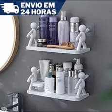 Suporte Plástico Com Adesivo Decoração Para Sala Cozinha Banheiro Prateleira Organizador Sem Furo