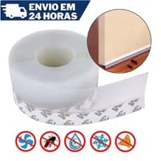 Fita Veda Fresta Porta Transparente 3m x 35mm Pivotante