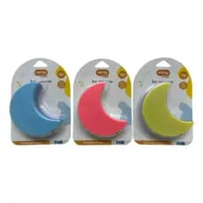 Luminária Fix Luz Noturna Led Lua Amarela 8cm 7cm Rosa e Azul