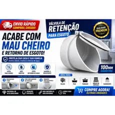 Válvula de Retenção Esgoto Ponta 100mm - Impede Mau Cheiro, Insetos e Roedores