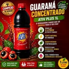 Guaraná Ativ Plus 1 Litro – Ideal para Refrescos, Drinks e Sobremesas