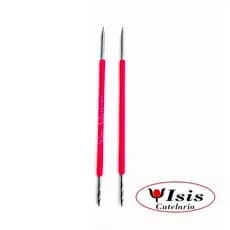 2 Palitos Bastão Isis Cutelaria Manicure Pedicure Inox original Rosa ref.002