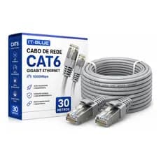 Cabo De Internet Cat6 30m Rj45 Gigabit Pc Roteador Smart Tv