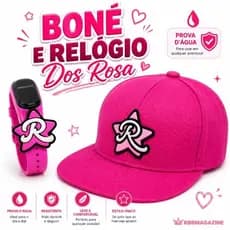 Kit Dos Rosa de Boné Infantil + Relógio Digital à Prova d'água Emily Vick, Ketlin, Void