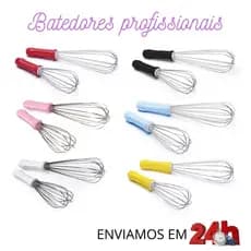Batedeiras de bolo Fuet Fuê Profissional reforçado, Batedor  de 25 ou 30 cm confeitaria e cozinha varias cores