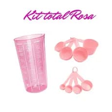 kit total rosa - medidores para receitas tanto salgados como doces - Medidores, medida, xicaras, colheres e copos medida