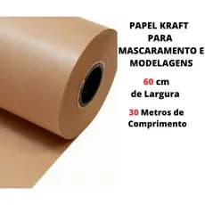 30 Metros Papel kraft pardo 80g para mascaramento e modelagem (60cm de largura x 30m de comprimento )
