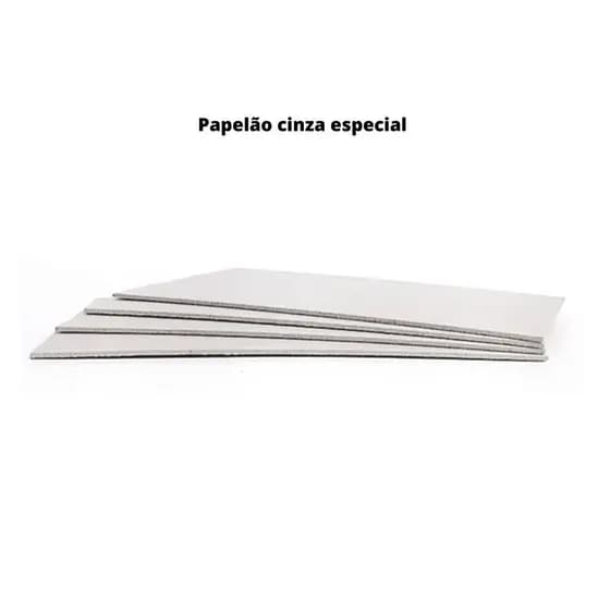 10 Folhas de Papelão Cinza 1.3 P/ cartonagem 14,0 x 14,0 cm