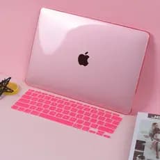 Caso protetor rosa transparente e brilhante adequado para Macbook Neo 2026 A3404 Air 13,6 M5 M4 M3 M2 Pro 14 A3434 A3112