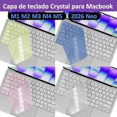 Capa de teclado Crystal para Macbook Neo A3404 2026 Air M5 M4 M3 M2 A3448 A3449 Pro 14 16 polegadas 2020 Air M1