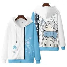 Anime Frieren : Além Da Viagem Fim 3D Impressão Zip Up Women/Men Hoodie Sweatshirt Cosplay Zipper Hooded