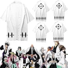 Anime Lixívia Kurosaki Ichigo Kenpachi Zarki Cosplay Traje Japonês Quimono Haori Yukata Plus Size Festa De Halloween Rou