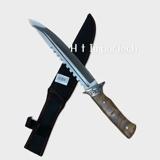 Faca De Caça Pesca Churrasco Modelo Luxo Fulltang Inox 1192