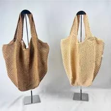 Bolsa Artesanal de Crochê Feminina Praia Verão Linda Espaçosa da Moda