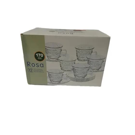 Conjunto de Xícaras de Chá com Pires - 170ml - Rosas