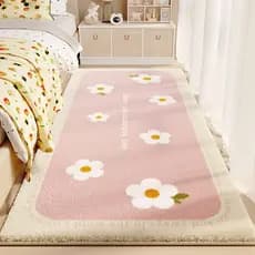 Tapete Floral De Área De Quarto De Menina De Desenho Animado-Felpudo De Pelúcia De Lã Sintética Para Sala De Estar , Cab