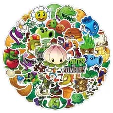 50pc/Lot Plantas Não Repetidoras vs Zombies Autocolantes À Prova D'água Decoração De Festas Infantis Favor