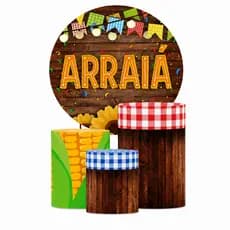 Painel Redondo E Capas De Cilindro Festa Junina Varios Temas