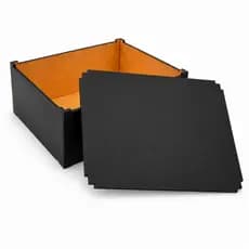 Caixa MDF Preta Decorativa 23x17x9cm Presente Organização Itens Criativos Estilo Sapato Tampa Luxo