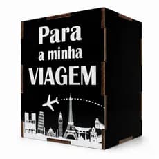 Cofrinho Decorativo Guardar Moedas Madeira Reforçado Oferta
