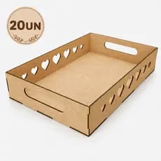 Kit de Bandejas Decorativas Organizadoras em Mdf Varios Modelos e Unidades Festa Aniversario Eventos Caixas Caixotes cru