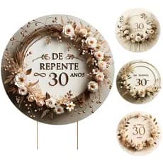 Capa De Painel De Festa 30 Anos Bodas De Pérola Decoração Aniversario Varios Temas