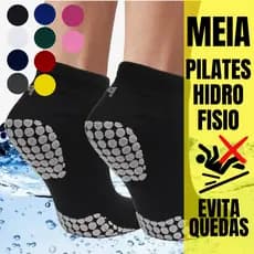 1 Par Meia Antiderrapante Hidroginástica Juvenil Adulto 34 39 e 39 42  Unissex Pilates Yoga  Antiaderente Idoso Piscina