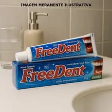 Creme Dental FreeDent Anticáries Menta C/Flúor 90g Refrescante Atacado Kit Com 02/03/05/10 Un