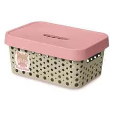 Caixa Cesto Organizador Com Tampa Baby Trama Rattan 4,5L Usual