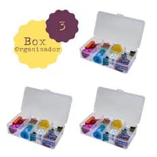03 Box Organizador P Com 7  Divisórias